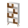 Estante para Livros Retrô com 4 Nichos Removíveis 180cmx90cm Atlas Yescasa - 7