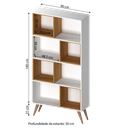 Ver mais imagens de Estante para Livros Retrô com 4 Nichos Removíveis 180cmx90cm Atlas Yescasa