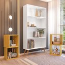 Ver imagem 2 de Estante para Livros Retrô com 4 Nichos Removíveis 180cmx90cm Atlas Yescasa