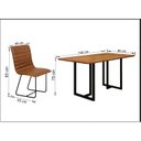 Ver imagem 3 de Conjunto Sala de Jantar com Mesa Tampo em Madeira e 6 Cadeiras Itália Marrom/Café/Cinamomo/Couríssimo