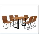 Ver imagem 2 de Conjunto Sala de Jantar com Mesa Tampo em Madeira e 6 Cadeiras Itália Marrom/Café/Cinamomo/Couríssimo