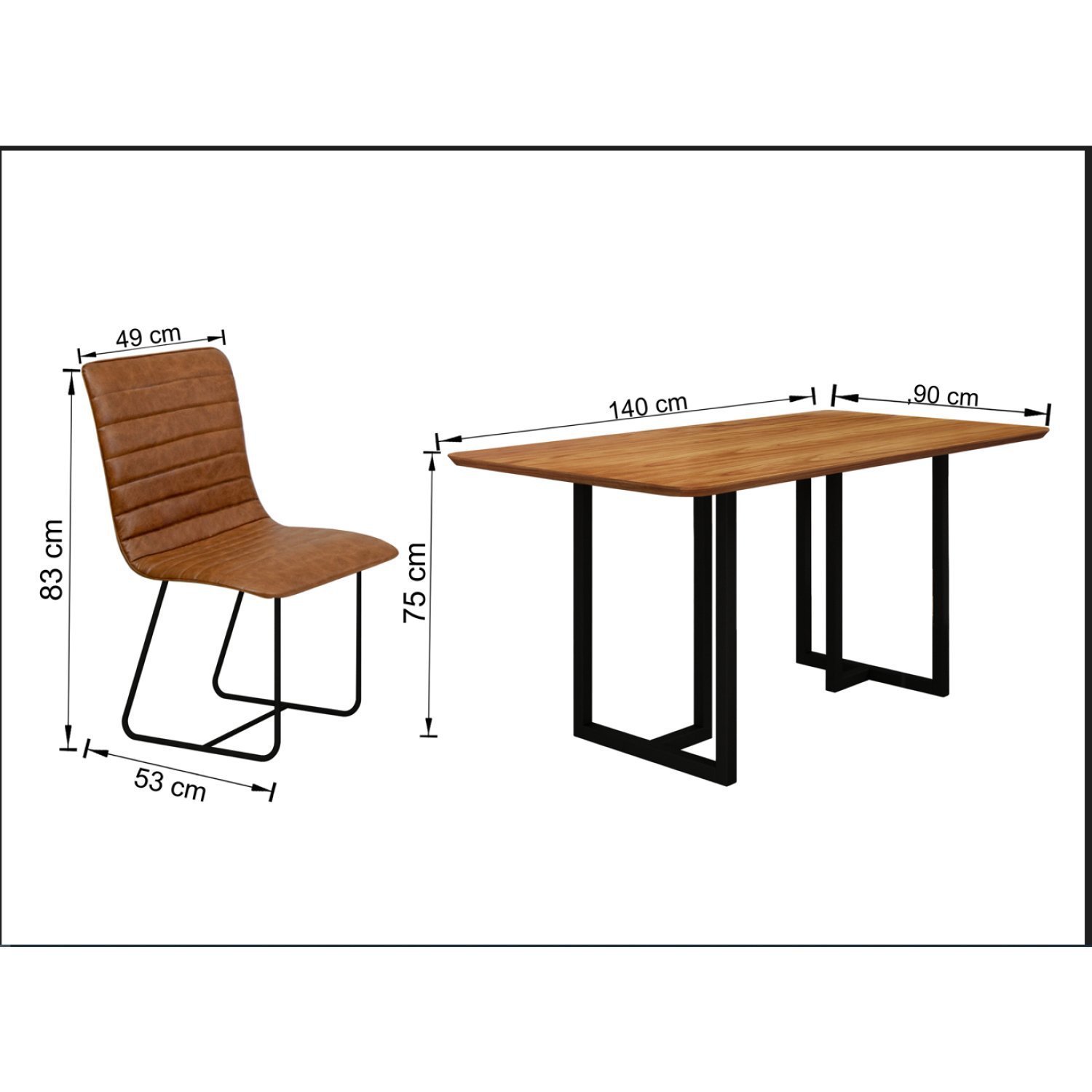 Conjunto Sala de Jantar com Mesa Tampo em Madeira e 6 Cadeiras Itália - 3
