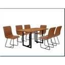 Ver imagem 2 de Conjunto Sala de Jantar com Mesa Tampo em Madeira e 6 Cadeiras Itália