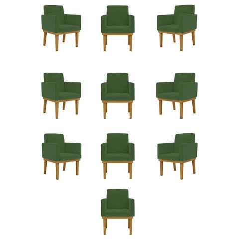 Kit 10 Poltronas Decorativa Reforçada Oferta - Balaqui Decor Cor:Verde