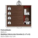Ver imagem 3 de Comoda 4 Gavetas 1 Porta Novage 115 cm Jacaranda Zanz