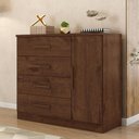 Ver imagem 5 de Comoda 4 Gavetas 1 Porta Novage 115 cm Jacaranda Zanz