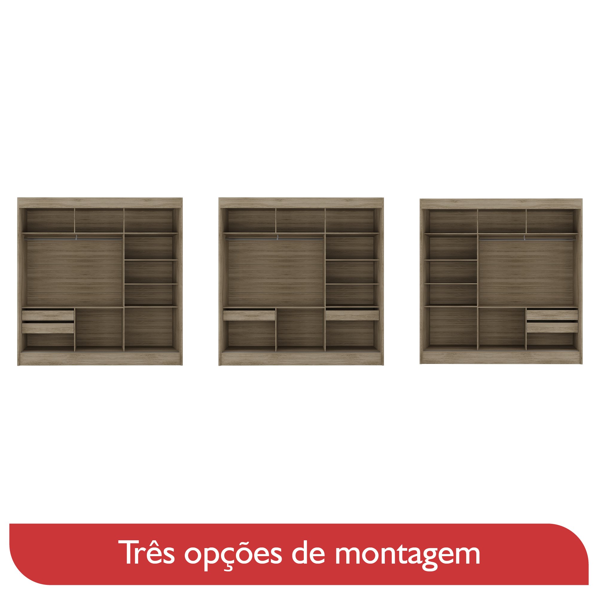 Guarda Roupa Casal 2 Portas 2 Gavetas com Espelhos Andros - 12