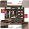 Guarda Roupa Casal 2 Portas 2 Gavetas com Espelhos Andros - 13