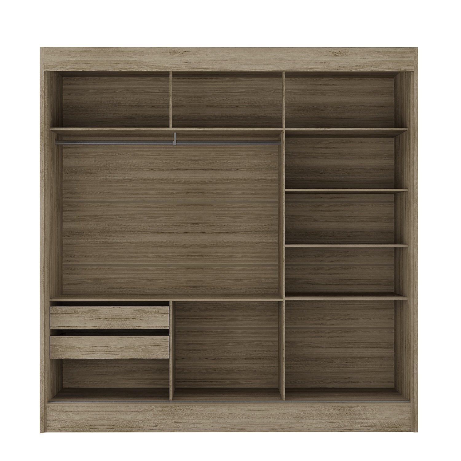 Guarda Roupa Casal 2 Portas 2 Gavetas com Espelhos Andros - 5