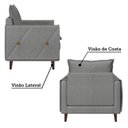 Ver imagem 4 de Poltrona Decorativa Estofada com Pés em Madeira Maciça Sololá Yescasa