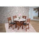 Ver imagem 1 de Conjunto Sala de Jantar Mesa Redonda Ayla com 4 Cadeiras Milena