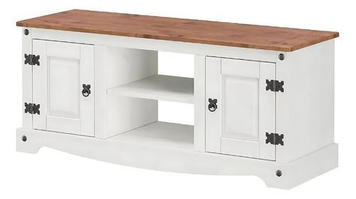 Rack Branco 2 Portas Madeira Maciça:branco