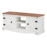 Rack Branco 2 Portas Madeira Maciça:branco - 1