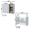 Quarto de Bebê Americano Berço Mini Cama e Cômoda 4 Gavetas  - 4