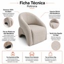 Ver mais imagens de Poltrona para Sala Orgânica Decorativa Iris Cor Bege - Kmj