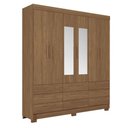 Ver imagem 1 de Guarda Roupa Colombo 6 Portas 9 Gavetas com Espelho Jatobá Acetinado - Santos Andirá