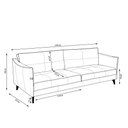 Ver imagem 4 de Sofá Sala de Estar Decorativo Living 244cm Pés de Madeira Peoria Couro Marrom Chocolate Manchado G93