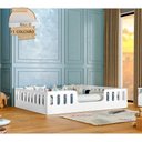 Ver imagem 1 de Cama Casal Design Montessoriana Helo com Nicho e Colchão Divaloto para Quarto Infantil - Branco