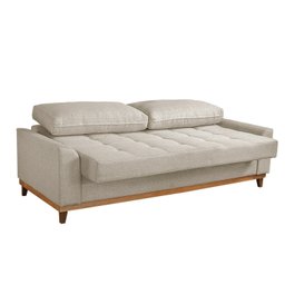 Sofá Cama Retrátil Alegra 3 Lugares 224cm Linho  - 3
