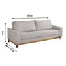Sofá Cama Retrátil Alegra 3 Lugares 224cm Linho  - 4