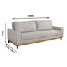 Sofá Cama Retrátil Alegra 3 Lugares 224cm Linho  - 5