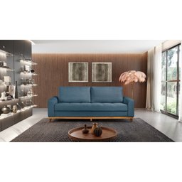 Sofá Cama Retrátil Alegra 3 Lugares 224cm Linho  - 2