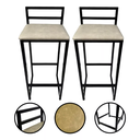 Ver imagem 1 de Kit 2 Banquetas Quadrada Bistro Industrial Alta Casa Bar Cozinha:bege