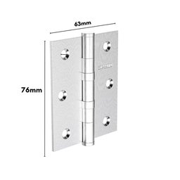 Dobradiça 3x2.1/2 com Anel Reto Pino Chato Inox Escovado Unidade Soprano - 2
