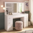 Ver imagem 2 de Penteadeira Camarim com Espelho e 7 Gavetas Flex Isis Multimóveis MP6065 Branco/Madeirado
