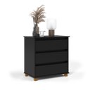 Ver imagem 1 de Mini Cômoda 3 Gavetas Base em Madeira Maciça Ej - Preto