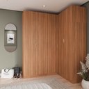 Ver imagem 1 de Guarda Roupa Modulado de Canto 5 Portas 3 Peças Hera CabeCasa MadeiraOriginals Marrom/Louro