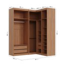 Ver imagem 5 de Guarda Roupa Modulado de Canto 5 Portas 3 Peças Hera CabeCasa MadeiraOriginals Marrom/Louro