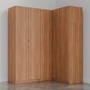 Ver imagem 6 de Guarda Roupa Modulado de Canto 5 Portas 3 Peças Hera CabeCasa MadeiraOriginals Marrom/Louro