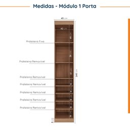 Guarda Roupa Modulado de Canto 5 Portas 3 Peças Hera CabeCasa MadeiraMadeira - 8