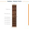 Guarda Roupa Modulado de Canto 5 Portas 3 Peças Hera CabeCasa MadeiraMadeira - 8