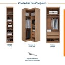 Ver imagem 4 de Guarda Roupa Modulado de Canto 5 Portas 3 Peças Hera CabeCasa MadeiraOriginals Marrom/Louro/Algodão