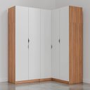 Ver imagem 6 de Guarda Roupa Modulado de Canto 5 Portas 3 Peças Hera CabeCasa MadeiraOriginals