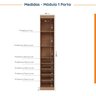 Guarda Roupa Modulado de Casal 12 Portas 6 Peças 2 Mesas de Cabeceira Hera CabeCasa MadeiraOriginals - 8