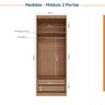 Guarda Roupa Modulado de Casal 12 Portas 6 Peças 2 Mesas de Cabeceira Hera CabeCasa MadeiraOriginals - 10