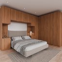 Ver imagem 1 de Guarda Roupa Modulado de Casal 12 Portas 6 Peças 2 Mesas de Cabeceira Hera CabeCasa MadeiraOriginals Marrom/Louro