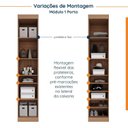Ver imagem 7 de Guarda Roupa Modulado de Casal 12 Portas 6 Peças 2 Mesas de Cabeceira Hera CabeCasa MadeiraOriginals Marrom/Louro