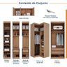 Guarda Roupa Modulado de Casal 12 Portas 6 Peças 2 Mesas de Cabeceira Hera CabeCasa MadeiraOriginals - 3