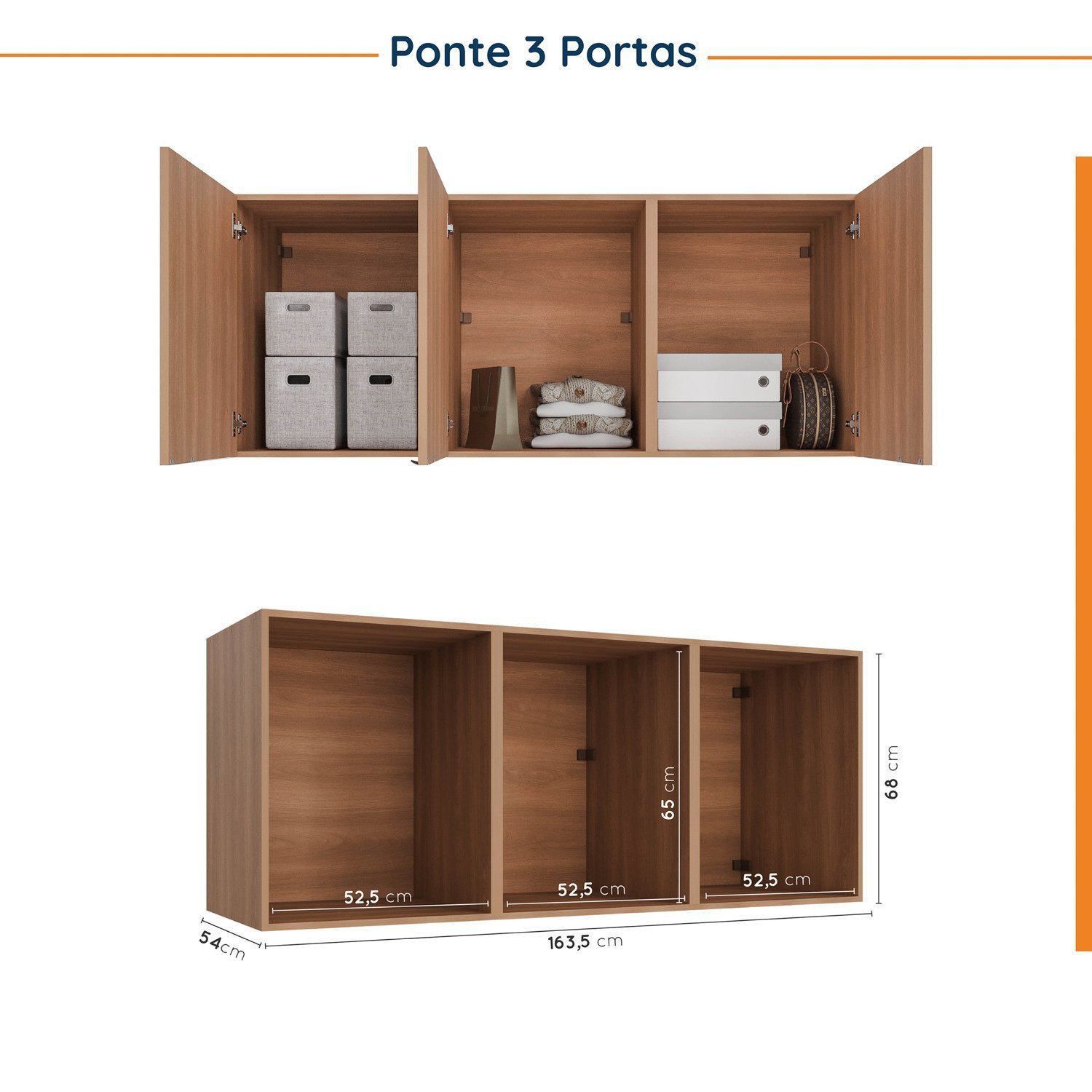 Guarda Roupa Modulado de Casal 12 Portas 6 Peças 2 Mesas de Cabeceira Hera CabeCasa MadeiraMadeira - 15