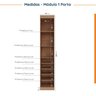 Guarda Roupa Modulado de Casal 12 Portas 6 Peças 2 Mesas de Cabeceira Hera CabeCasa MadeiraMadeira - 8