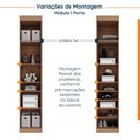 Ver imagem 7 de Guarda Roupa Modulado de Casal 12 Portas 6 Peças 2 Mesas de Cabeceira Hera CabeCasa MadeiraOriginals Marrom/Louro/Algodão