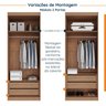 Guarda Roupa Modulado de Casal 12 Portas 6 Peças 2 Mesas de Cabeceira Hera CabeCasa MadeiraOriginals - 9