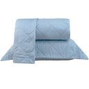 Ver imagem 5 de Kit Colcha King 200 Fios Lisa 100% Algodão 260x280cm Bruma Azul