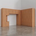 Ver imagem 6 de Guarda Roupa Modulado de Casal 12 Portas 6 Peças 1 Mesa de Cabeceira Hera CabeCasa MadeiraOriginals Marrom/Louro