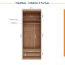 Guarda Roupa Modulado de Casal 12 Portas 6 Peças 1 Mesa de Cabeceira Hera CabeCasa MadeiraOriginals - 10