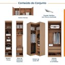 Ver imagem 3 de Guarda Roupa Modulado de Casal 12 Portas 6 Peças 1 Mesa de Cabeceira Hera CabeCasa MadeiraOriginals Marrom/Louro